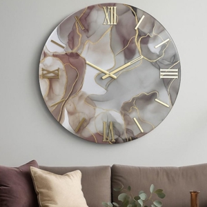 Orologio lylly 40cm da parete moderno effetto marmo oro