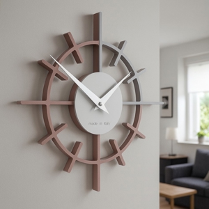 Orologio da parete moderno legno colore grigio prugna