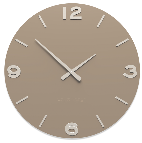 Orologio rotondo da parete moderno legno colore caffelatte 