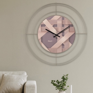 Visualizza i dettagli per Orologio rotondo da parete design linee moderne sabbia Orologio rotondo da parete design linee moderne sabbia