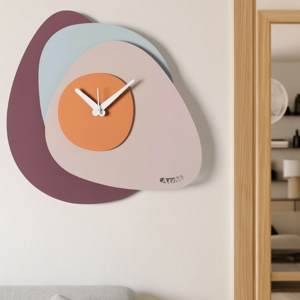 Orologio da parete design moderno viola cenere e pesca