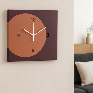 Orologio da muro moderno quadrato viola e pesca