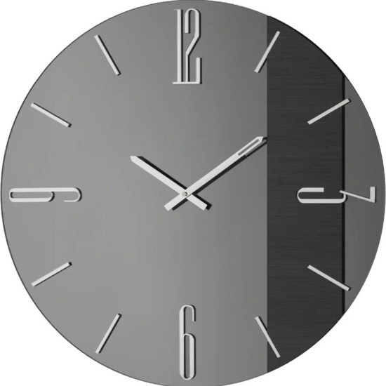 Grande orologio 80cm mantra vetro fume design rotondo moderno Grande orologio 80cm mantra vetro fume design rotondo moderno