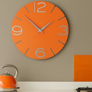 Orologio da parete legno arancione design moderno