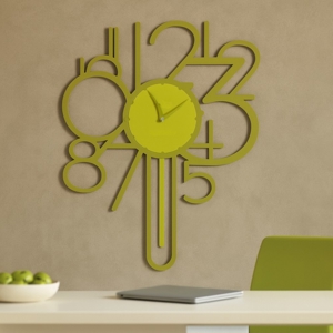 Orologio a pendolo da parete moderno legno verde oliva
