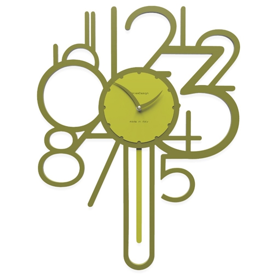 Orologio a pendolo da parete moderno legno verde oliva