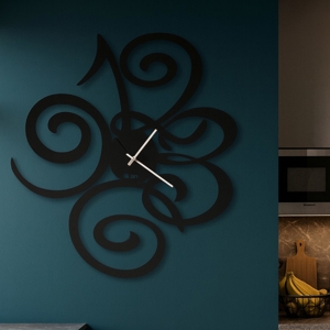 Orologio da parete design metallo nero numeri moderni