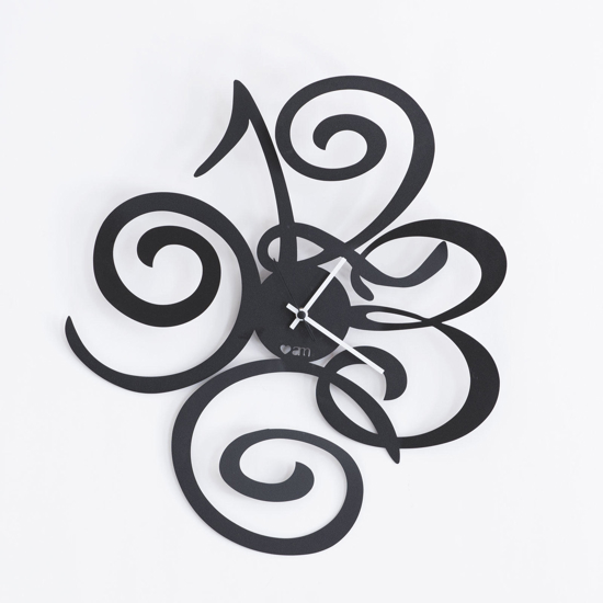 Orologio da parete design metallo nero numeri moderni Orologio da parete design metallo nero numeri moderni