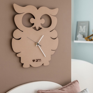 Orologio da parete gufino metallo beige moderno per cucina