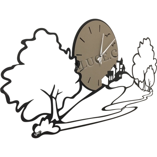 Orologio da parete design paesaggio nero