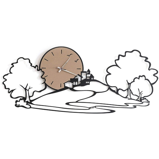 Orologio da parete design paesaggio nero