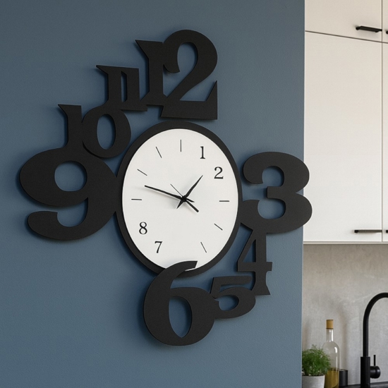 Orlogio da parete design moderno nero bianco per soggiorno