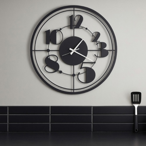 Orologio da parete nero tondo design 50cm tondo