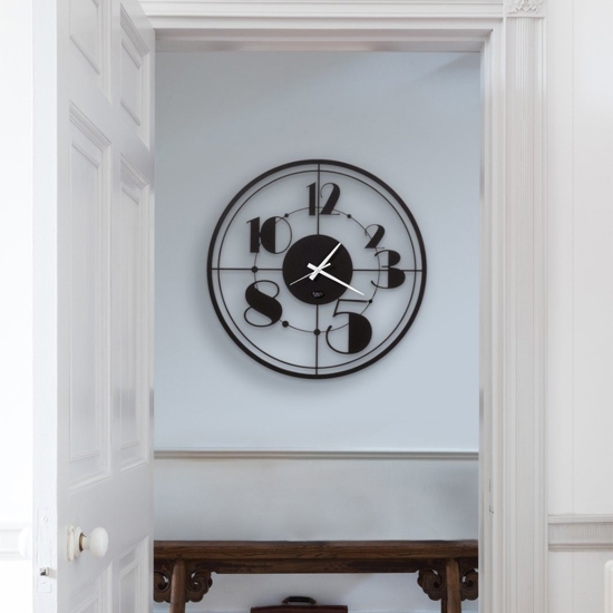 Orologio da parete nero tondo design 50cm tondo