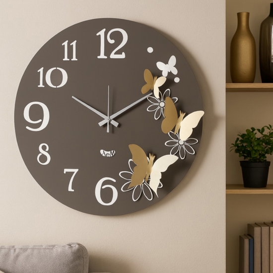 Orologio da parete moderno butterfly 45cm fango farfalle oro Orologio da parete moderno butterfly 45cm fango farfalle oro