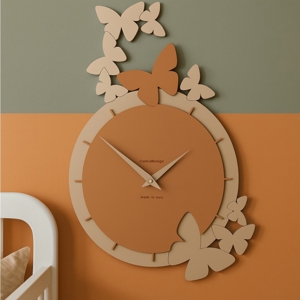 Orologio da parete farfalle legno colore abbronzato