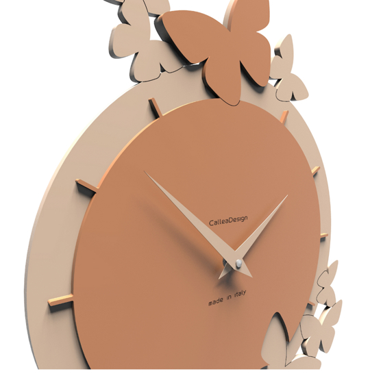Orologio da parete farfalle legno colore abbronzato