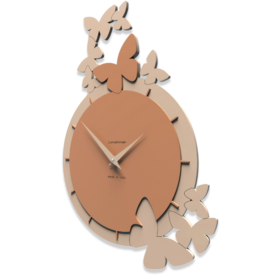 Orologio da parete farfalle legno colore abbronzato