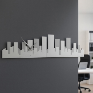 Panoramic orologio da parete moderno legno bianco grigio