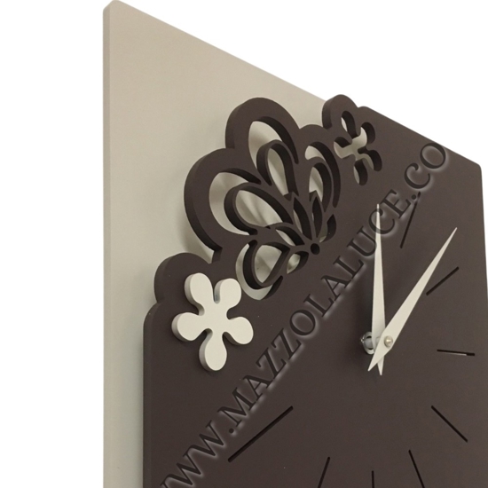 Orologio da parete marrone nocciola moderno quadrato