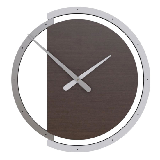 Orologio in legno rotondo rovere e alluminio design moderno