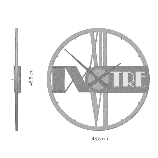 Orologio in legno da parete moderno rotondo effetto noce