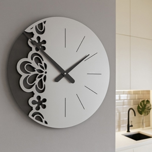 Merletto orologio da parete moderno colore alluminio