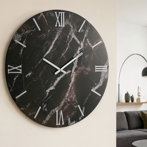 Visualizza i dettagli per Orologio di grandi dimensioni 100cm tondo nero polvere di stelle Orologio di grandi dimensioni 100cm tondo nero polvere di stelle