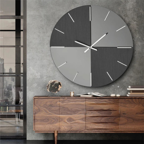 Grande orologio di vetro fume 80cm rotondo design moderno Grande orologio di vetro fume 80cm rotondo design moderno