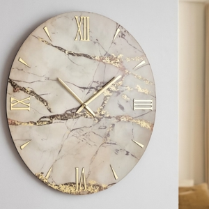 Visualizza i dettagli per Grande orologio elegance gold 80cm per parete rotondo in resina Grande orologio elegance gold 80cm per parete rotondo in resina