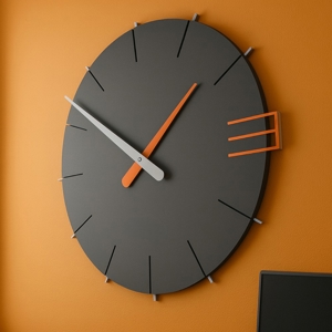 Mike orologio da parete moderno legno colore grigio quarzo