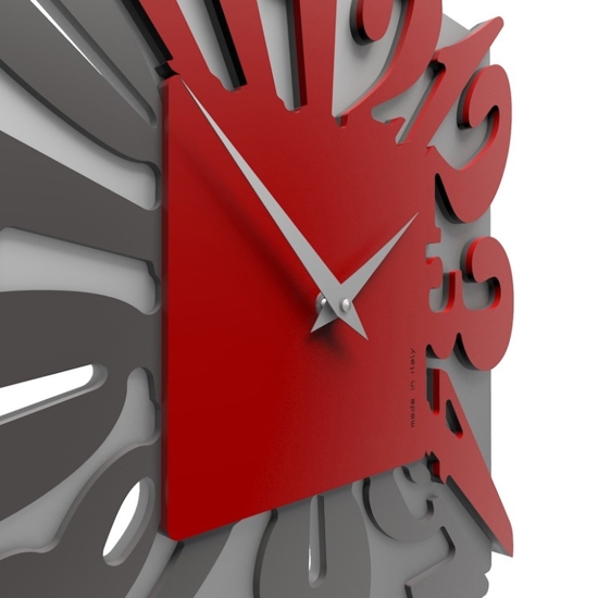 Orologio da parete design rosso moderno quadrato