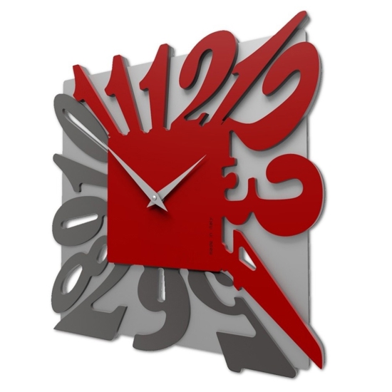 Orologio da parete design rosso moderno quadrato