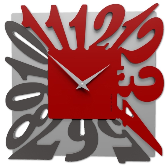 Orologio da parete design rosso moderno quadrato