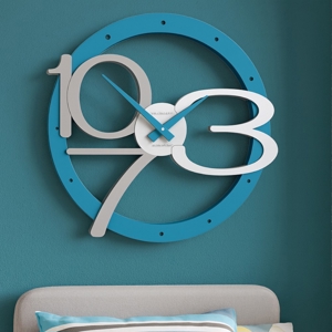 Visualizza i dettagli per Orologio moderno da parete scarlett legno colore blu grigio Orologio moderno da parete scarlett legno colore blu grigio