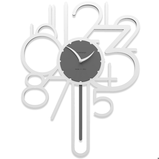 Joseph orologio a pendolo moderno da parete legno bianco antracite