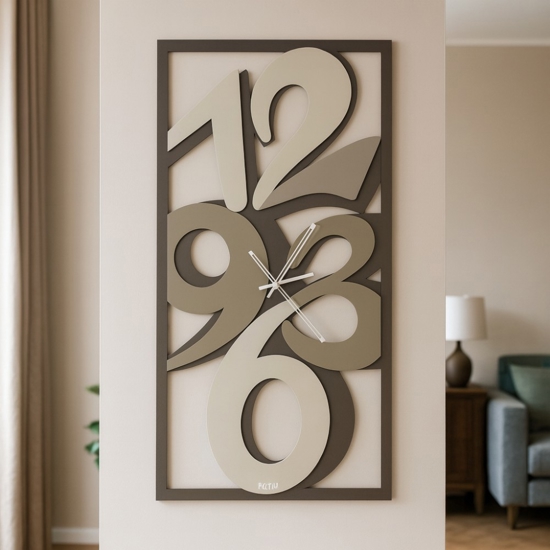 Orologio verticale da parete moderno fango e sabbia Orologio verticale da parete moderno fango e sabbia