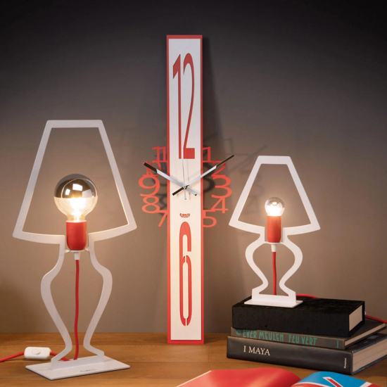 Orologio da parete rosso per dal design moderno per soggiorno Orologio da parete rosso per dal design moderno per soggiorno