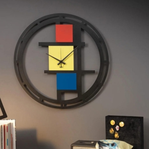 Orologio rotondo da parete design gemetrico multicolor
