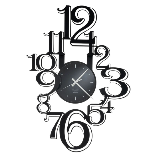 Orologio da parete nero moderno design numeri Orologio da parete nero moderno design numeri