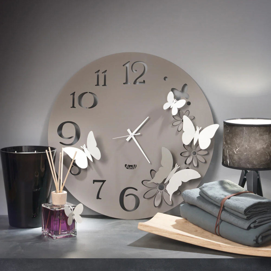 Orologio da parete farfalle moderno fango e alluminio Orologio da parete farfalle moderno fango e alluminio