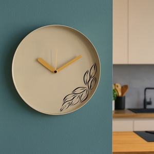 Orologio rotondo da parete moderno color crema