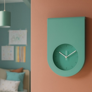 Orologio da parete moderno verde acqua design tondo