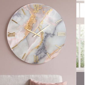Visualizza i dettagli per Orologio cipro di resina 80cm da parete moderno foglia oro cristalli Orologio cipro di resina 80cm da parete moderno foglia oro cristalli