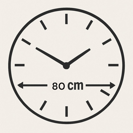 Orologio tondo grande 80cm legno resina beige da parete moderno Orologio tondo grande 80cm legno resina beige da parete moderno