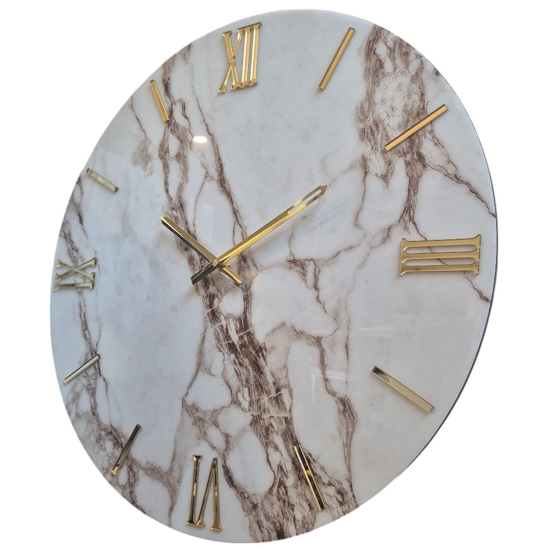 Grande orologio 80cm marmy per parete tondo moderno dettagli in oro Grande orologio 80cm marmy per parete tondo moderno dettagli in oro