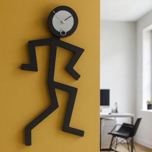 Mino orologio moderno da parete legno colore nero