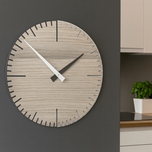 Orologio da muro moderno rovere bianco grigio in legno