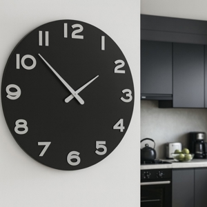 Orologio da parete moderno rotondo legno colore nero
