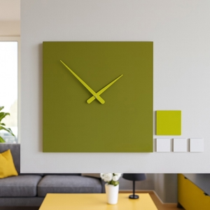 Visualizza i dettagli per Orologio moderno orizzontale grande da parete legno verde oliva Orologio moderno orizzontale grande da parete legno verde oliva